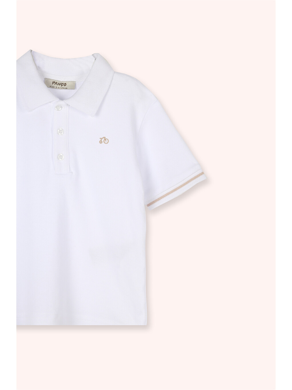 Erkek Bebek Beyaz Polo Yaka Tişört-2