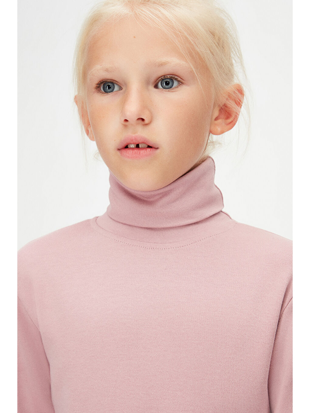 Pembe Gül Kurusu Kız Çocuk Tam Balıkçı Uzun Kol Tişört-2