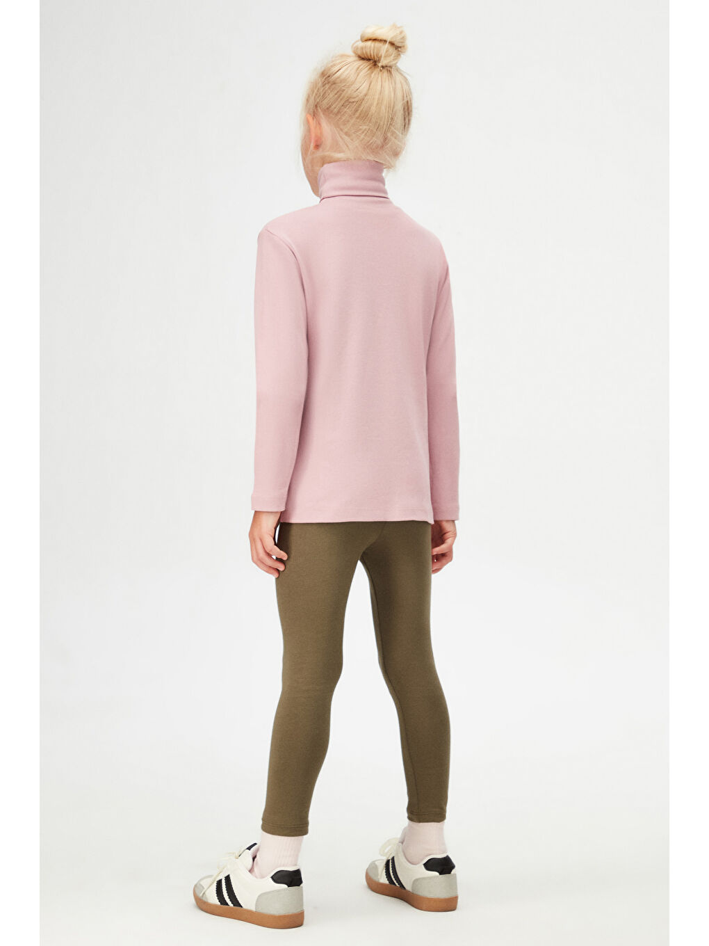 Pembe Gül Kurusu Kız Çocuk Tam Balıkçı Uzun Kol Tişört-3