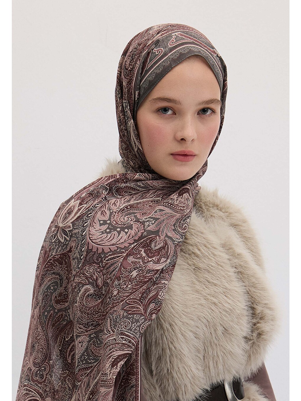 Amora Desen Şal Vıntage Rose-1