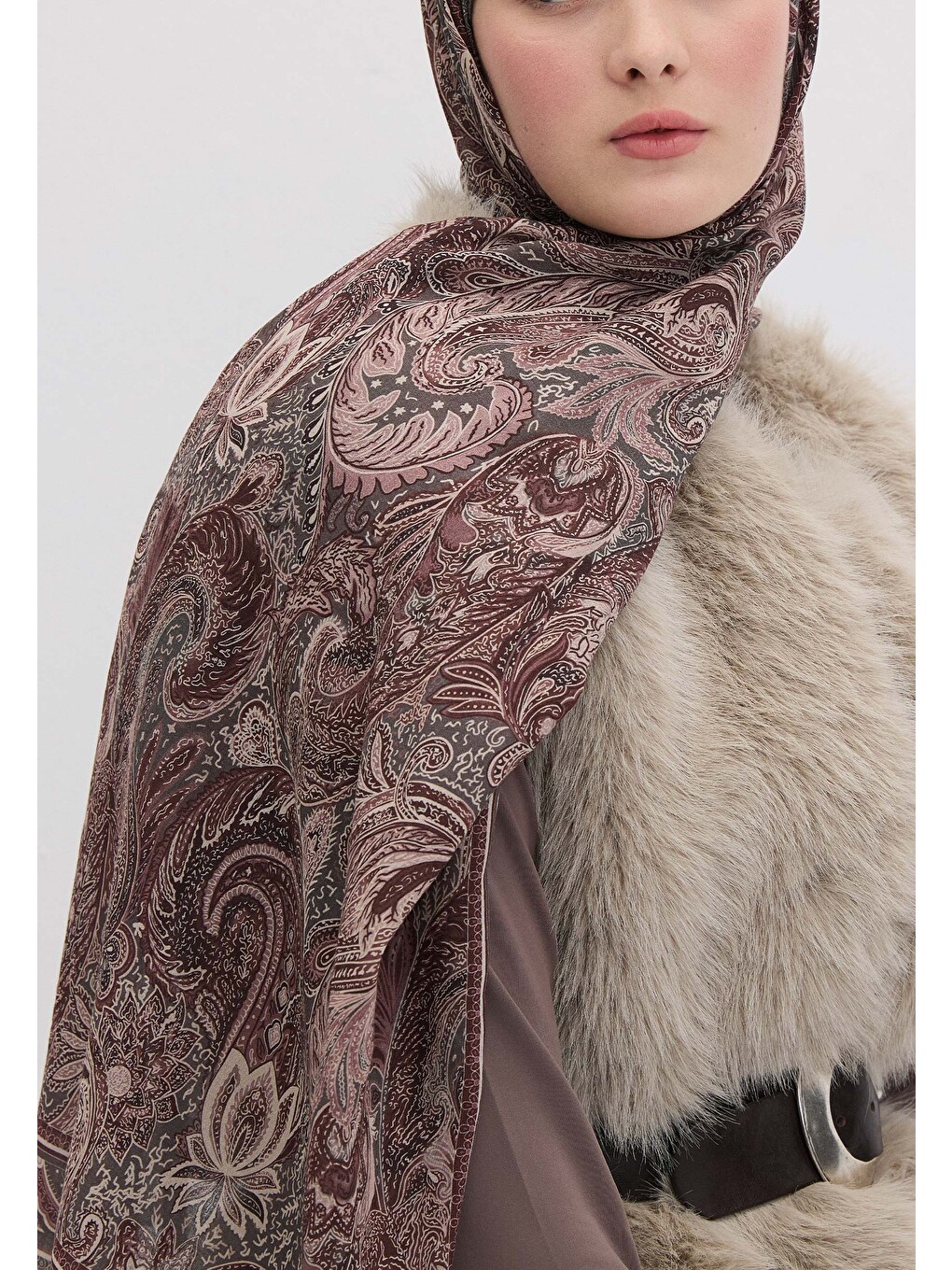 Amora Desen Şal Vıntage Rose-3