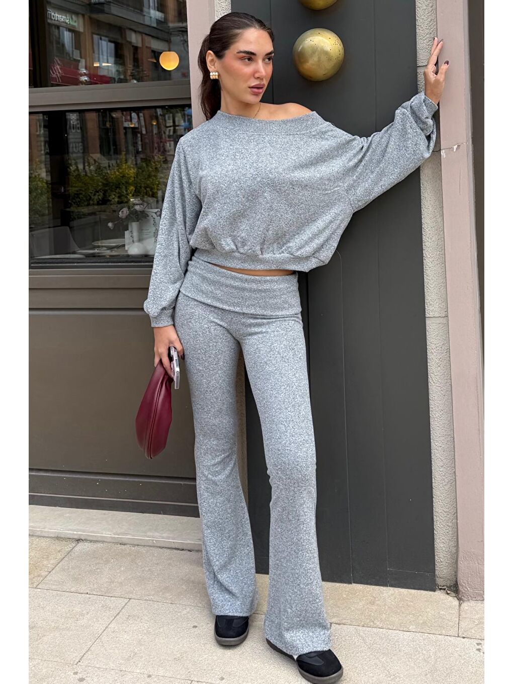 Gri Bluz Pantolon İkili Takım Mg2289-5