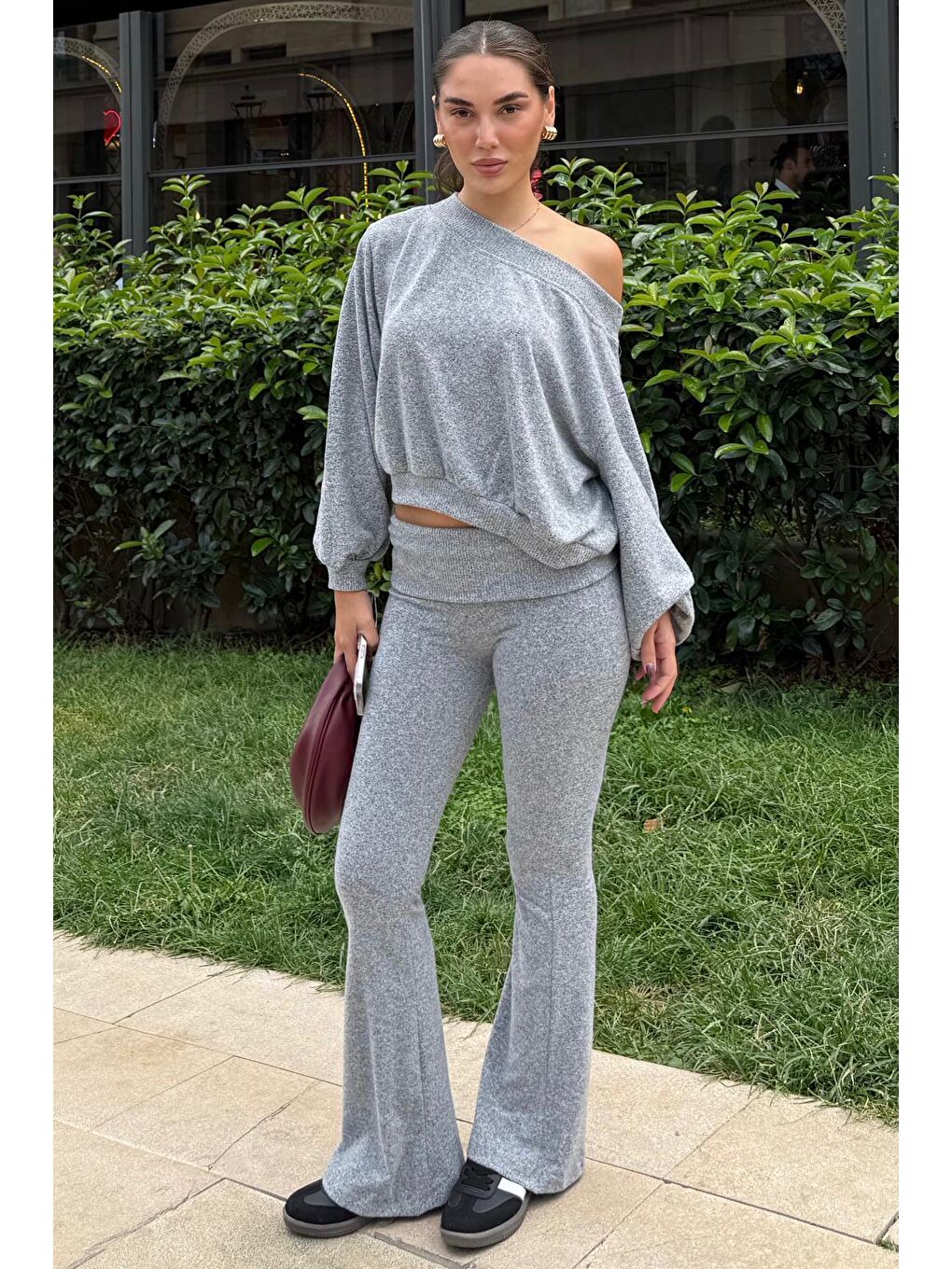 Gri Bluz Pantolon İkili Takım Mg2289-7