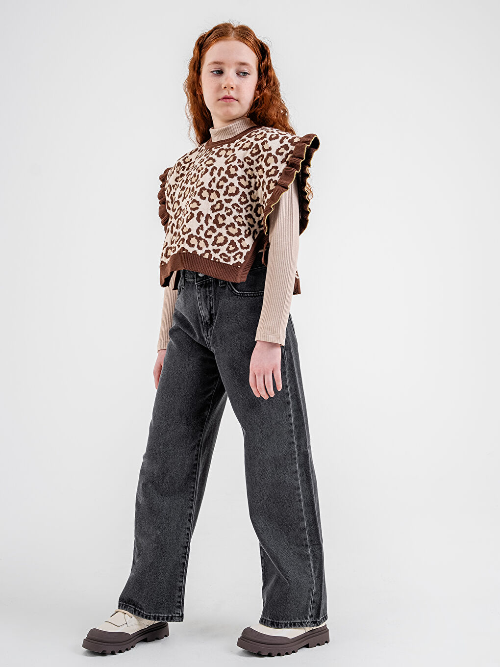 Civil Gri Girls Kız Çocuk Pantolon 6-9 Yaş Füme