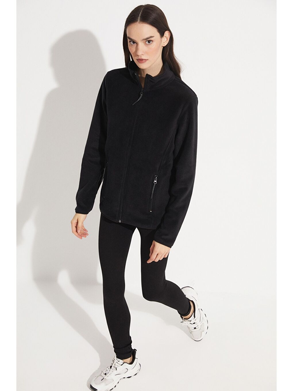 Joystar Siyah Fermuarlı Polar Sweatshirt - 1