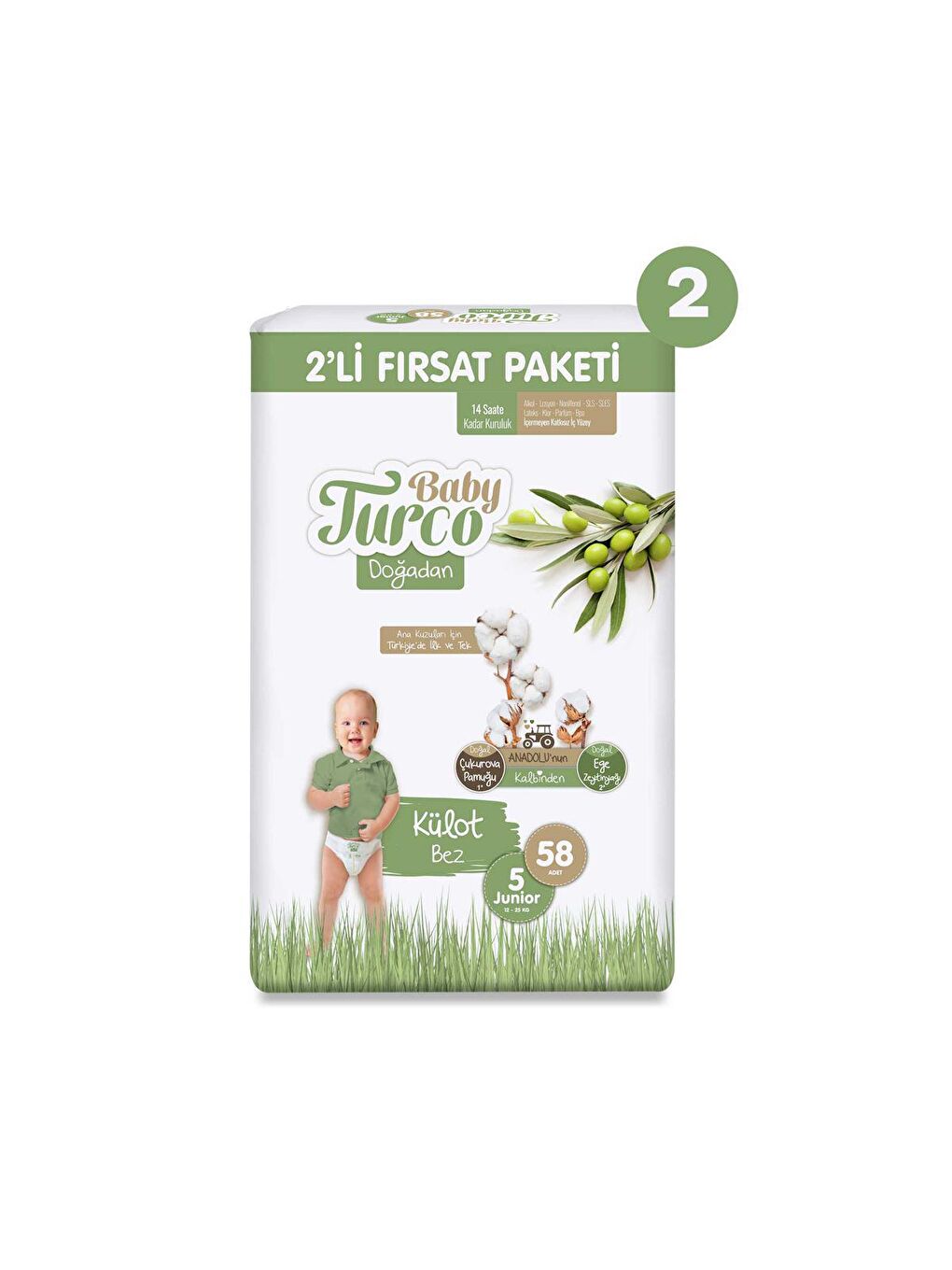 Doğadan 2'li Ekonomik Fırsat Paketi Külot Bez 5 Numara Junior 116 Adet-1