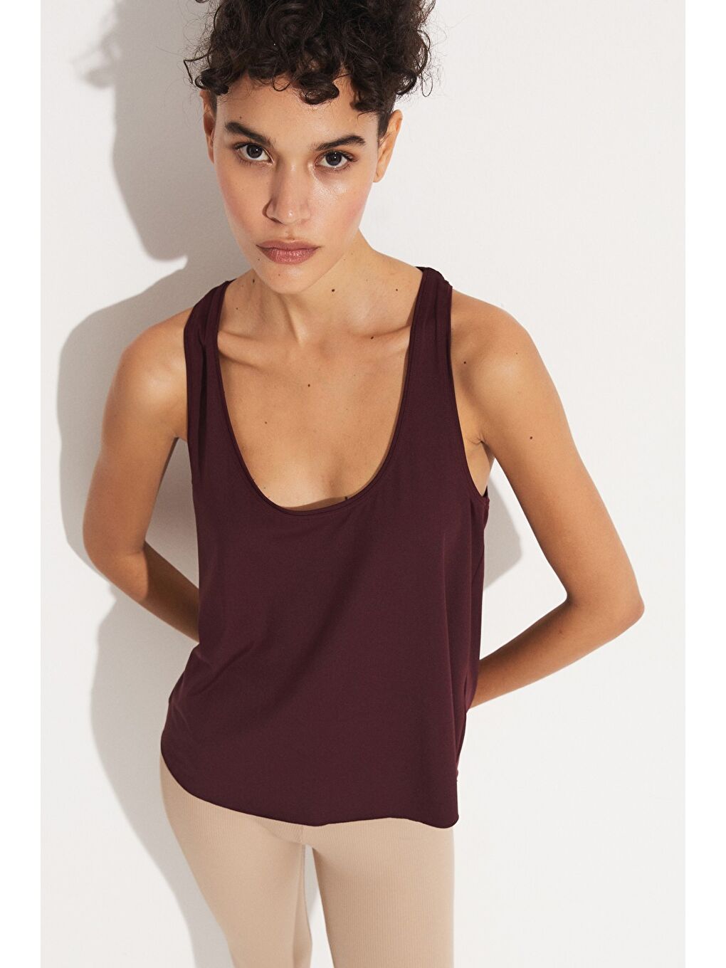 Bordo Kadın Polyamid Karışımlı Atlet-3