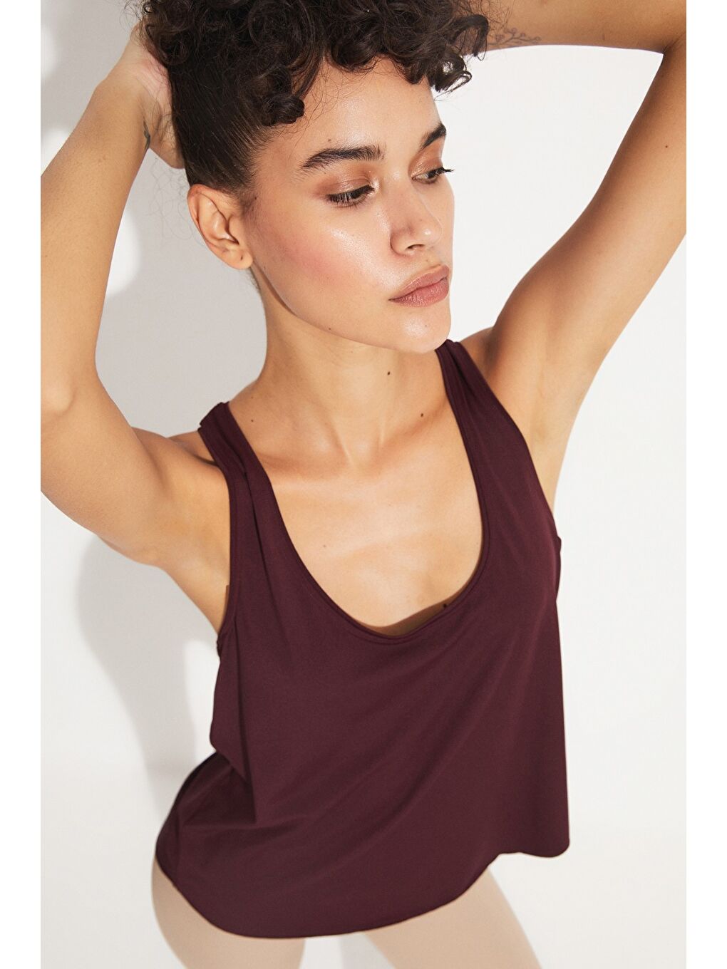 Bordo Kadın Polyamid Karışımlı Atlet-4