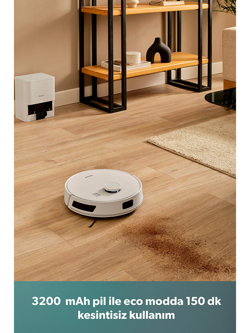 Alex Laser Power 1289h Otomatik Boşaltım Sistemli Yeni Nesil Moplu 10 Kpa Robot Süpürge Beyaz-4