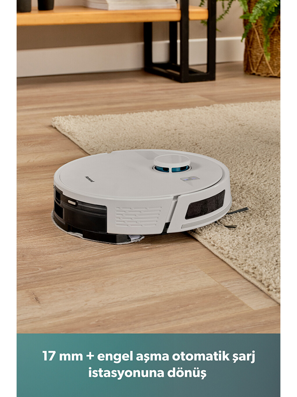 Alex Laser Power 1289h Otomatik Boşaltım Sistemli Yeni Nesil Moplu 10 Kpa Robot Süpürge Beyaz-5