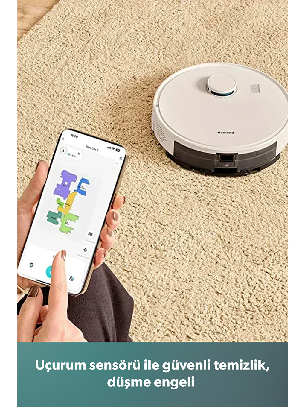 Alex Laser Power 1289h Otomatik Boşaltım Sistemli Yeni Nesil Moplu 10 Kpa Robot Süpürge Beyaz-7