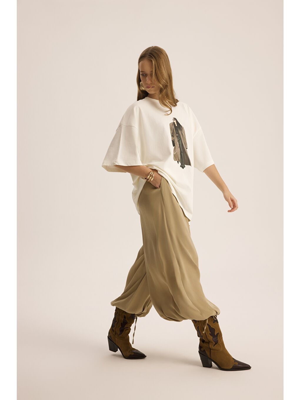 Aria Bej Şalvar Pantolon-2