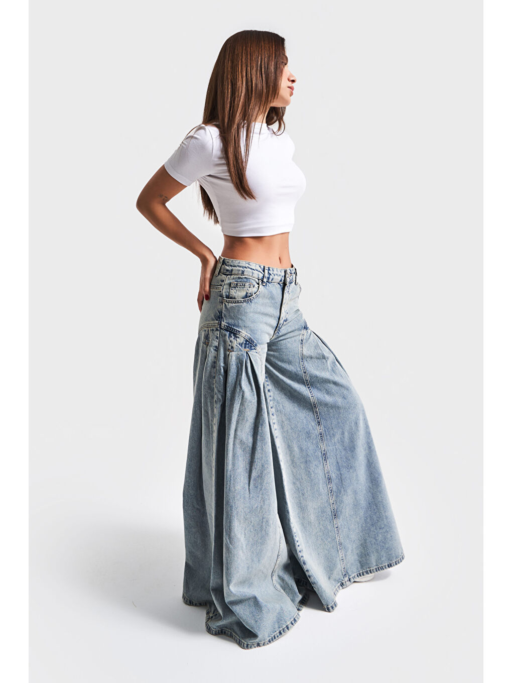 Mavi Kadın T Jean Rengi 3S5 65 Elephant Leg  Süper Bol Kesim  100 Pamuk Denim Jean-4