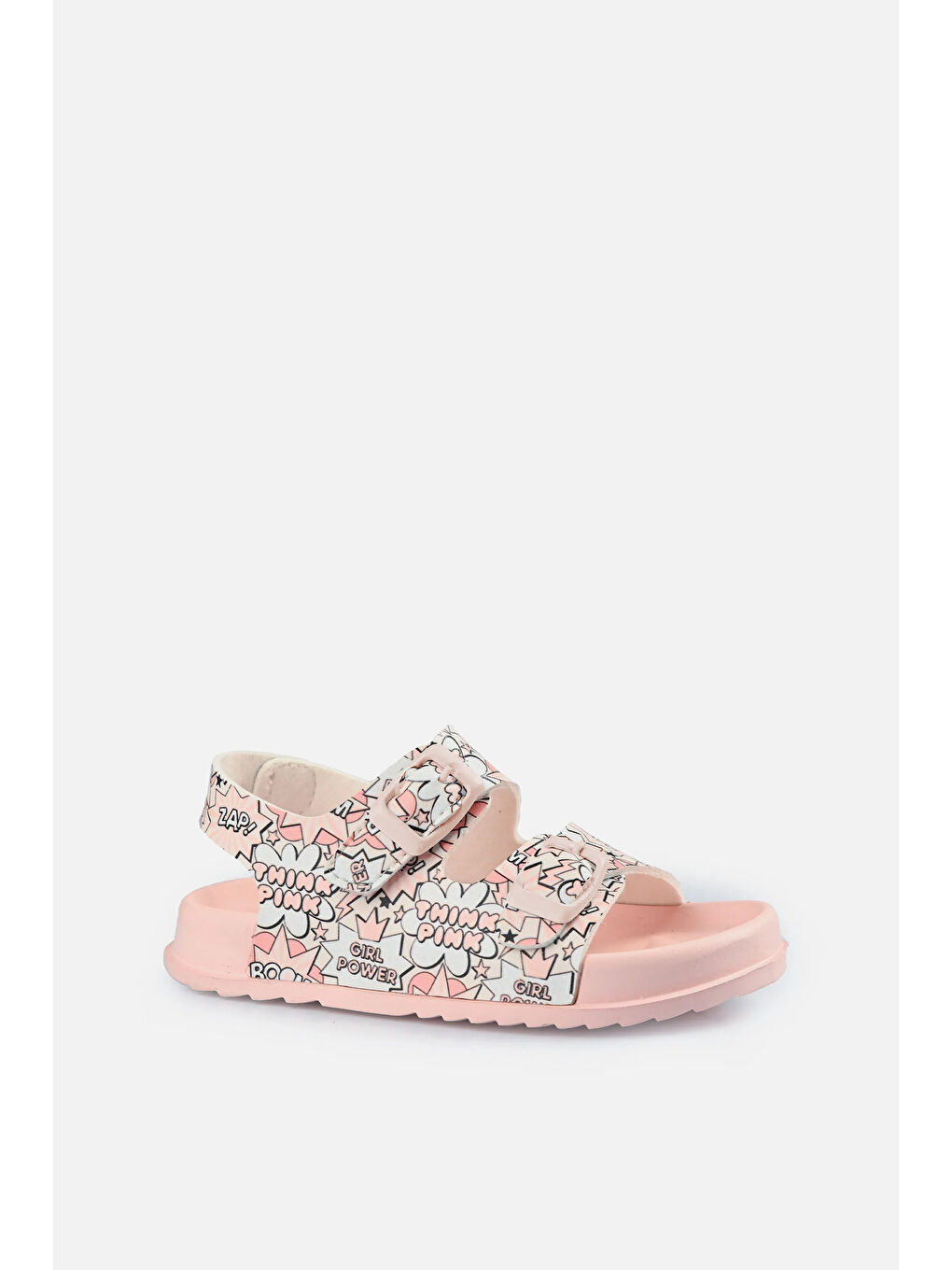 Pembe Miyu II Baskılı Kız Çocuk Pudra Sandalet-2