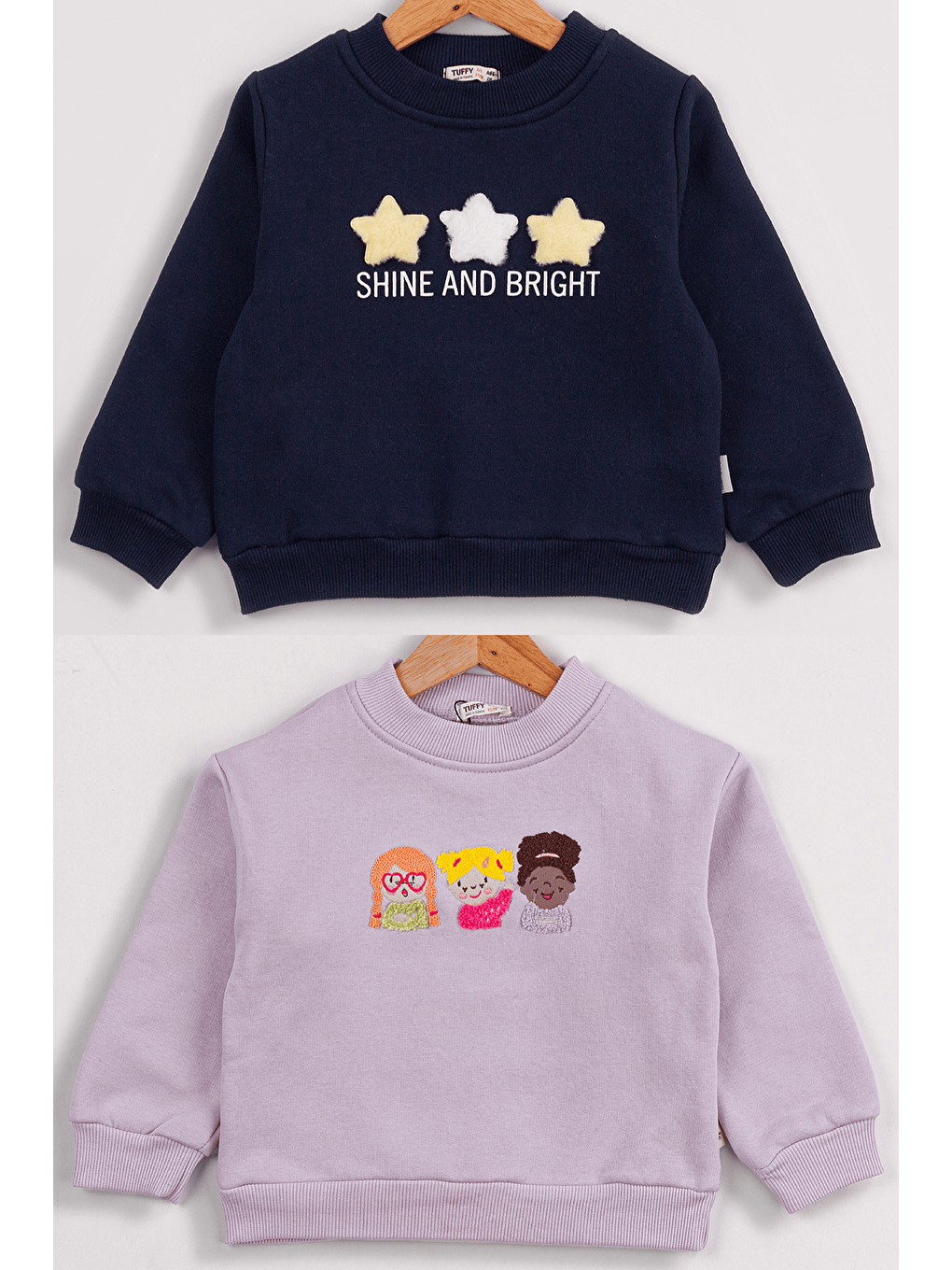 MİSSTUFFY Lacivert Kız  Bebek  2'li Paket Basic Sweatshirt