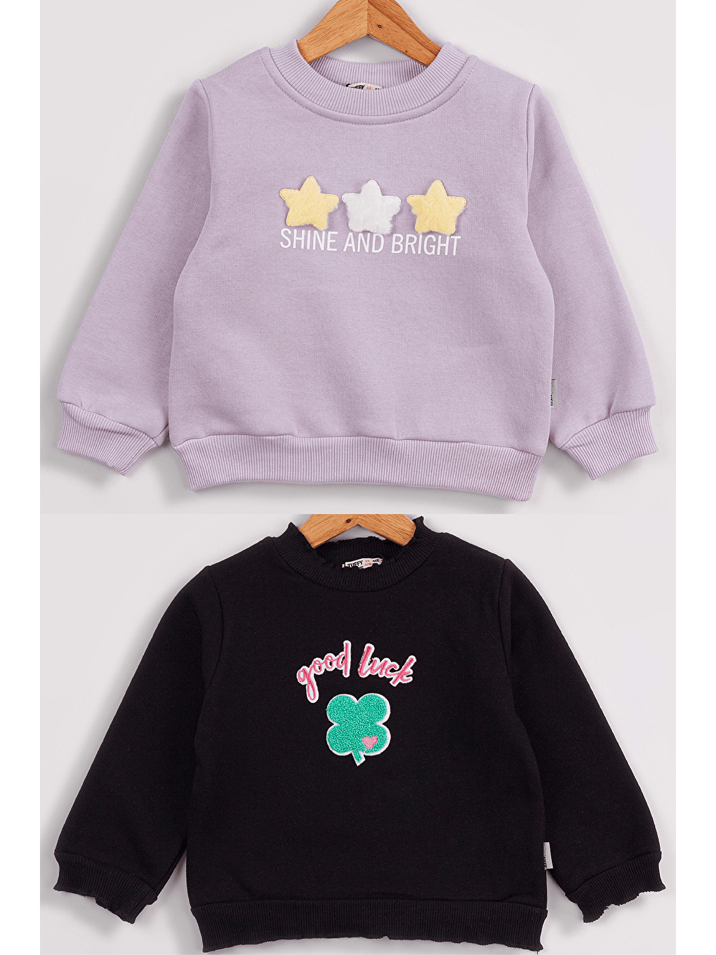 MİSSTUFFY Siyah Kız Bebek  2'li Paket Basic Sweatshirt