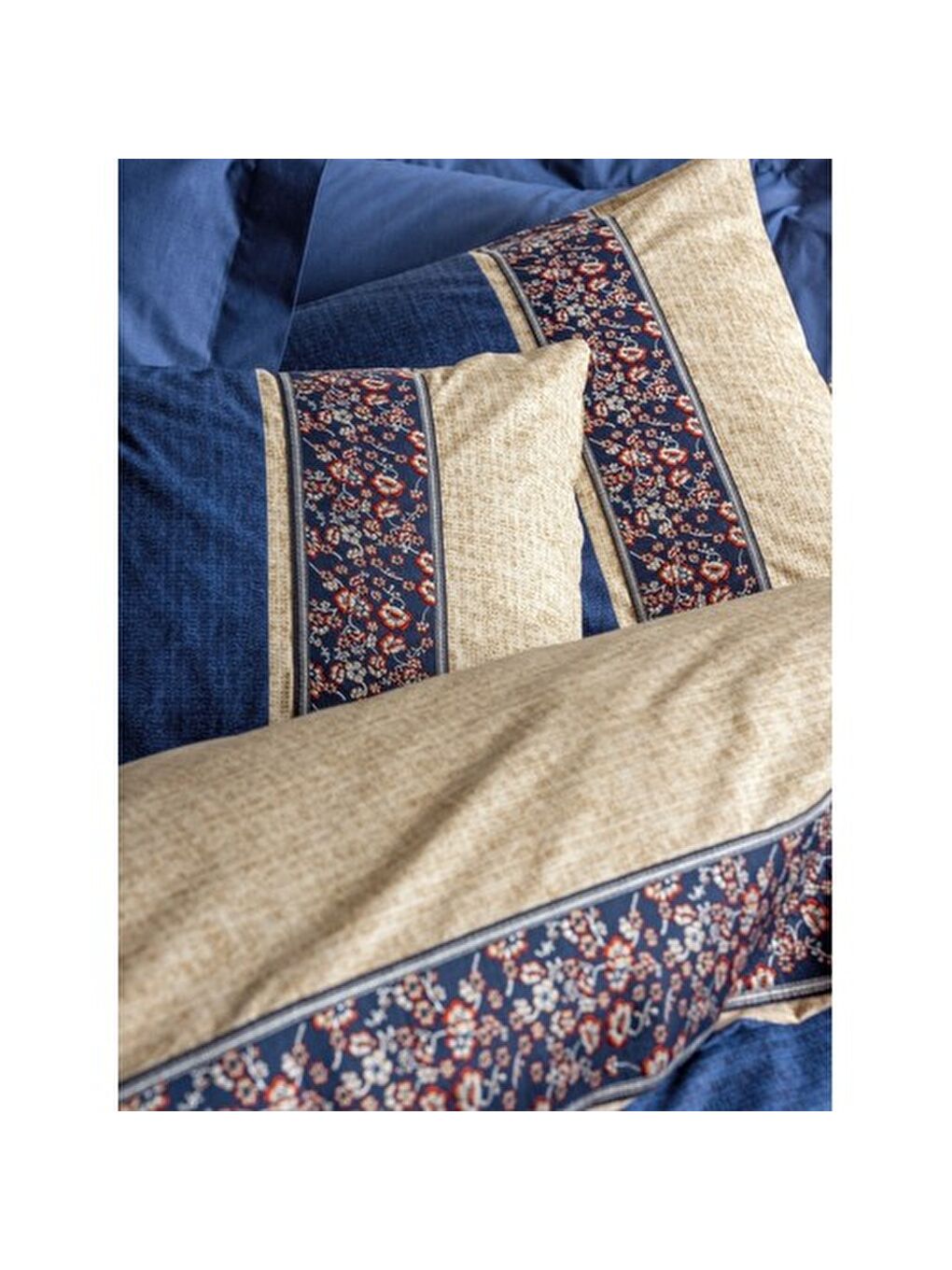 Karışık Pamuk Box Folk Ark Çift Kişilik Nevresim Takımı Rayen Lacivert-2