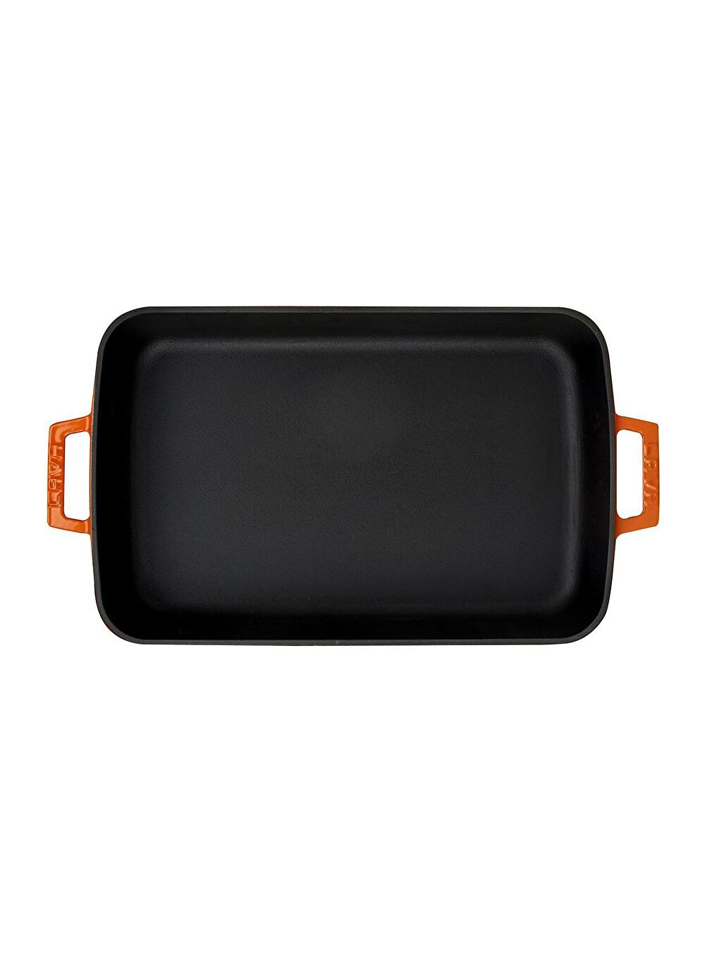 Turuncu Dikdörtgen Rosto ve Fırın Tepsisi Döküm Demir Yekpare Çift Kulplu Ölçü 22x30cm.-2