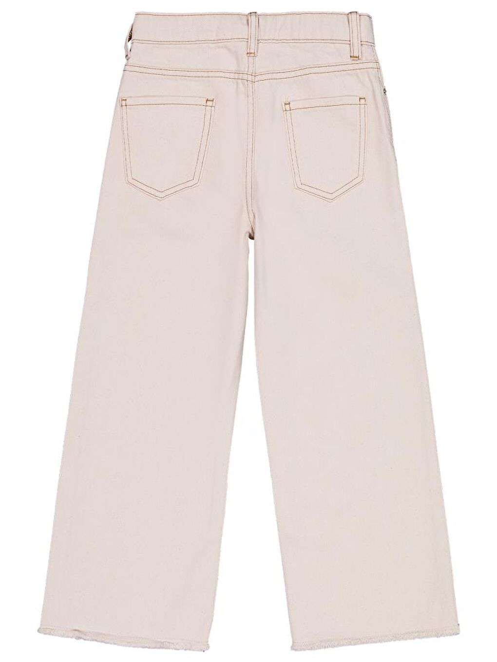 Girls Kesik Paça 10-13 Yaş Pantolon - Ekru 10-11 Yaş-1