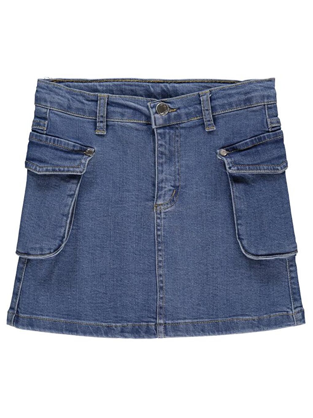 Mavi Girls Kargo Cepli 6-9 Yaş Etek-1