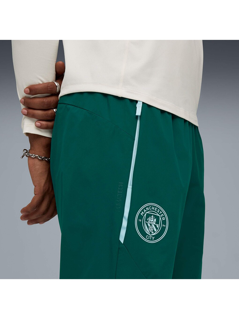 Yeşil Manchester CITY PUMATECH Erkek Dokuma Pantolon-1