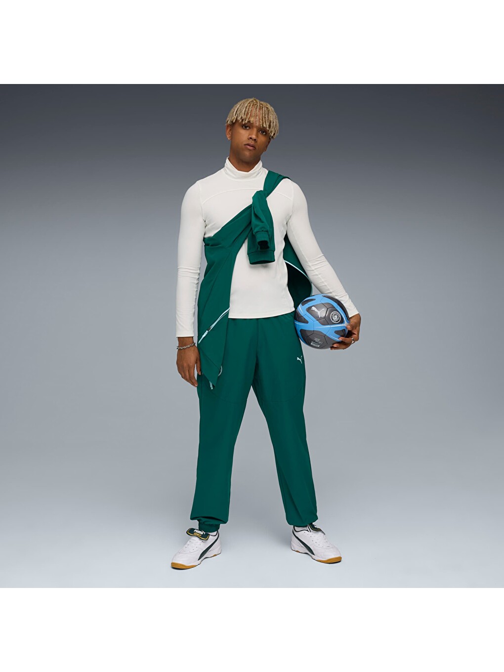 Yeşil Manchester CITY PUMATECH Erkek Dokuma Pantolon-3