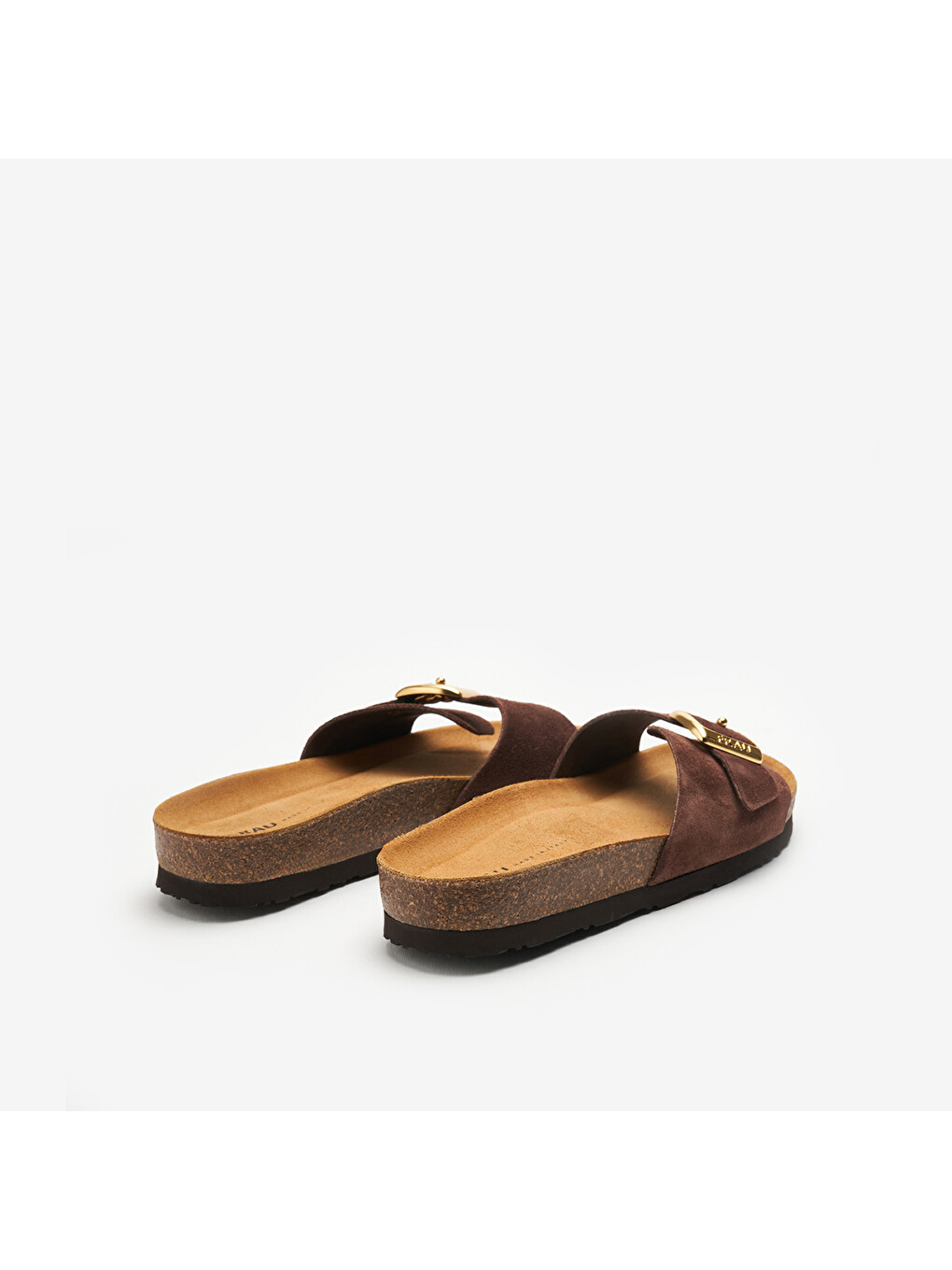 Kahverengi Kadın Terlik 17b0 Velour-s Suede Band-2