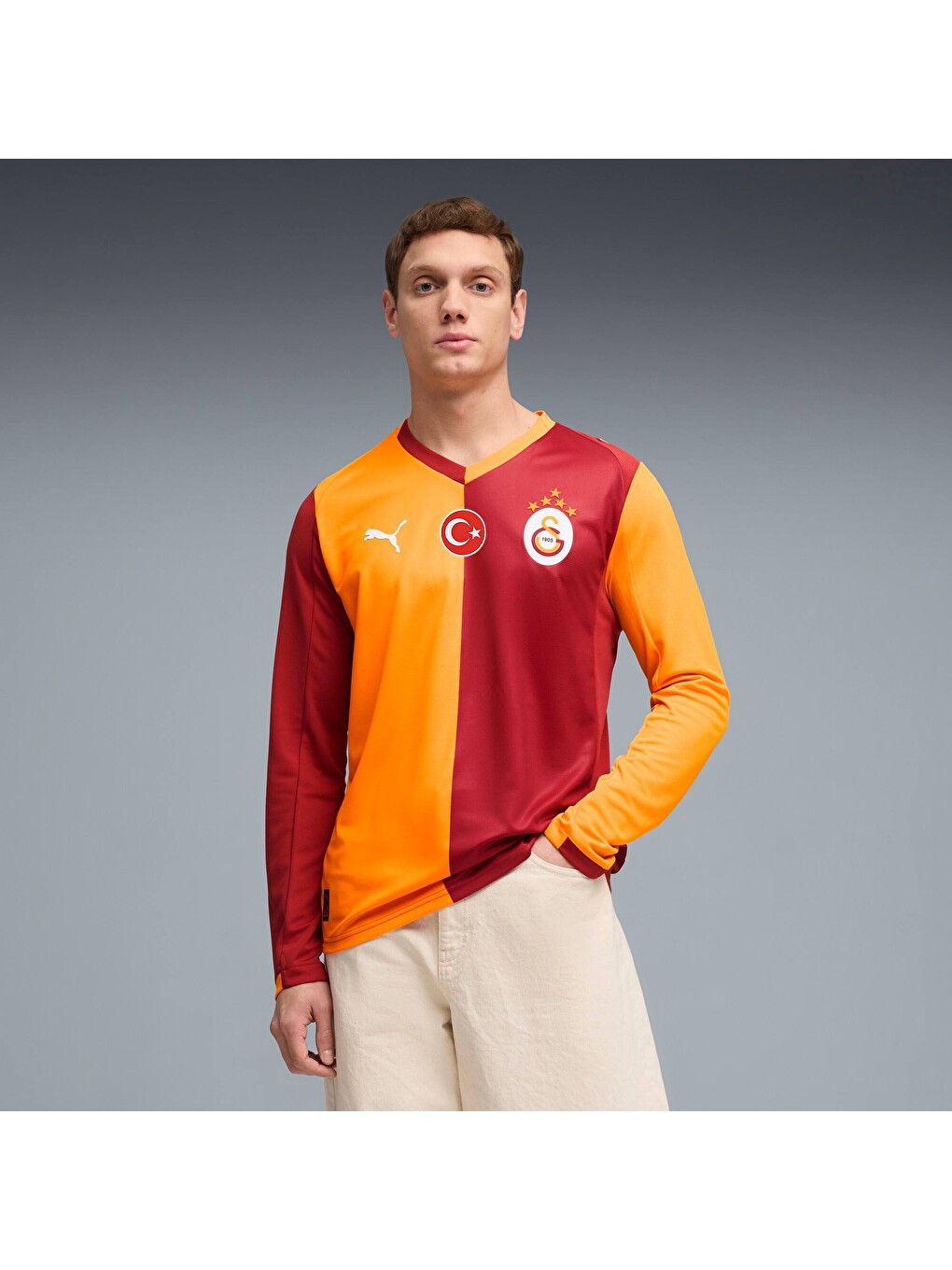 Kırmızı GALATASARAY 25/26 Erkek Uzun Kollu İç Saha Forması-7