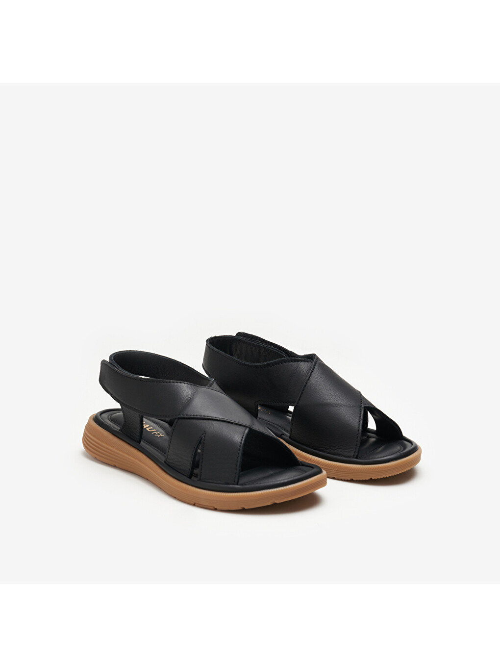 Siyah Kadın Sandalet 49m1 Cachemıre Comforttech Leather Sandals Wıth Back Strap-1