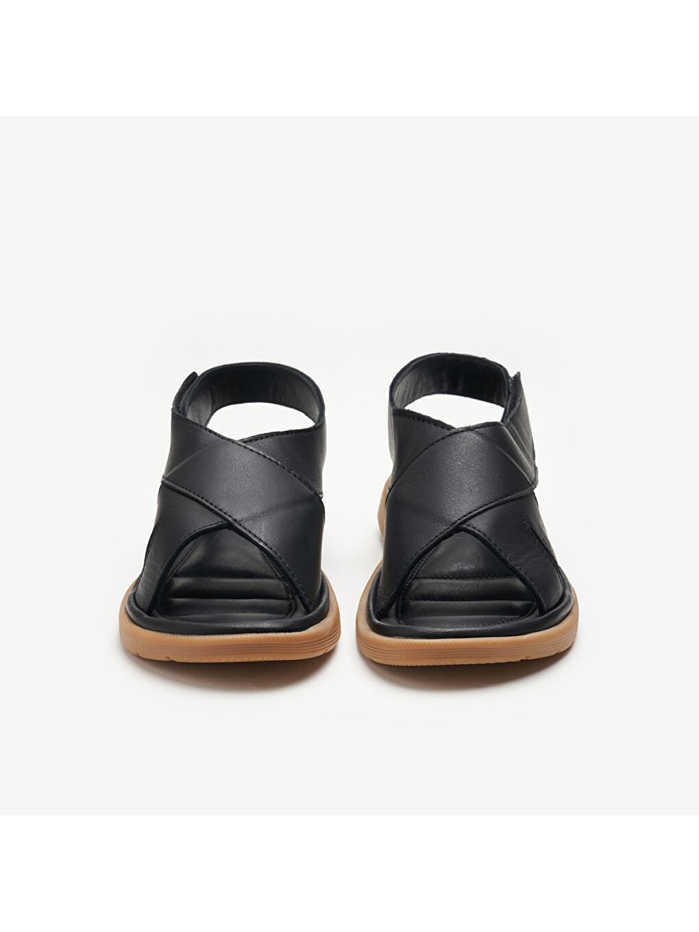 Siyah Kadın Sandalet 49m1 Cachemıre Comforttech Leather Sandals Wıth Back Strap-2