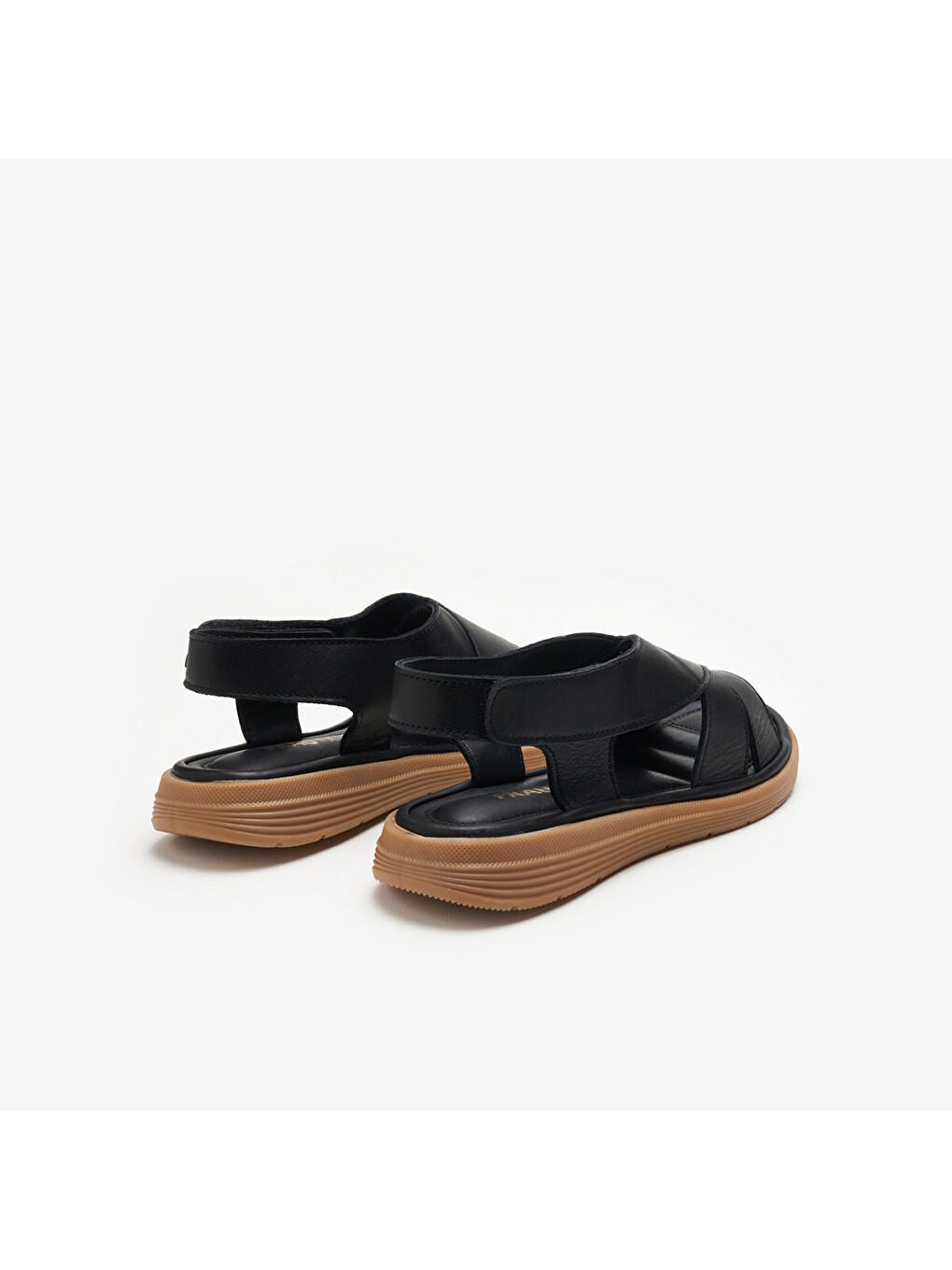 Siyah Kadın Sandalet 49m1 Cachemıre Comforttech Leather Sandals Wıth Back Strap-3