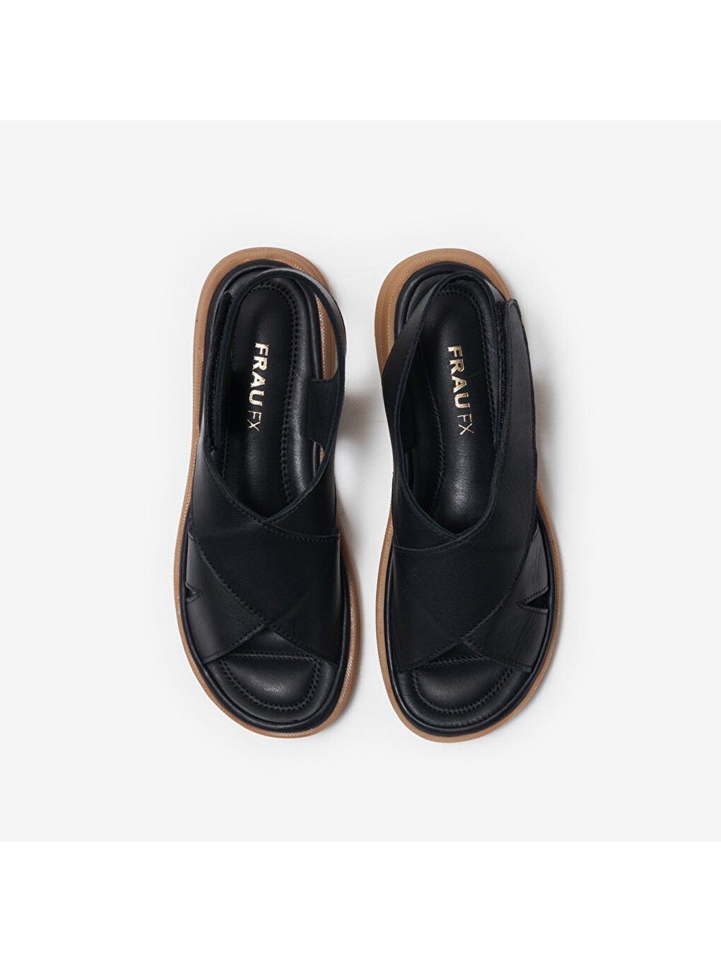 Siyah Kadın Sandalet 49m1 Cachemıre Comforttech Leather Sandals Wıth Back Strap-4