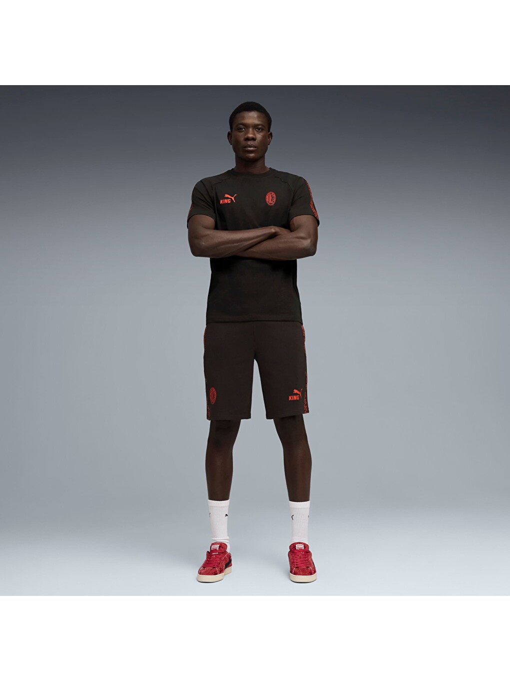 Siyah AC MILAN KING Erkek Şort-1