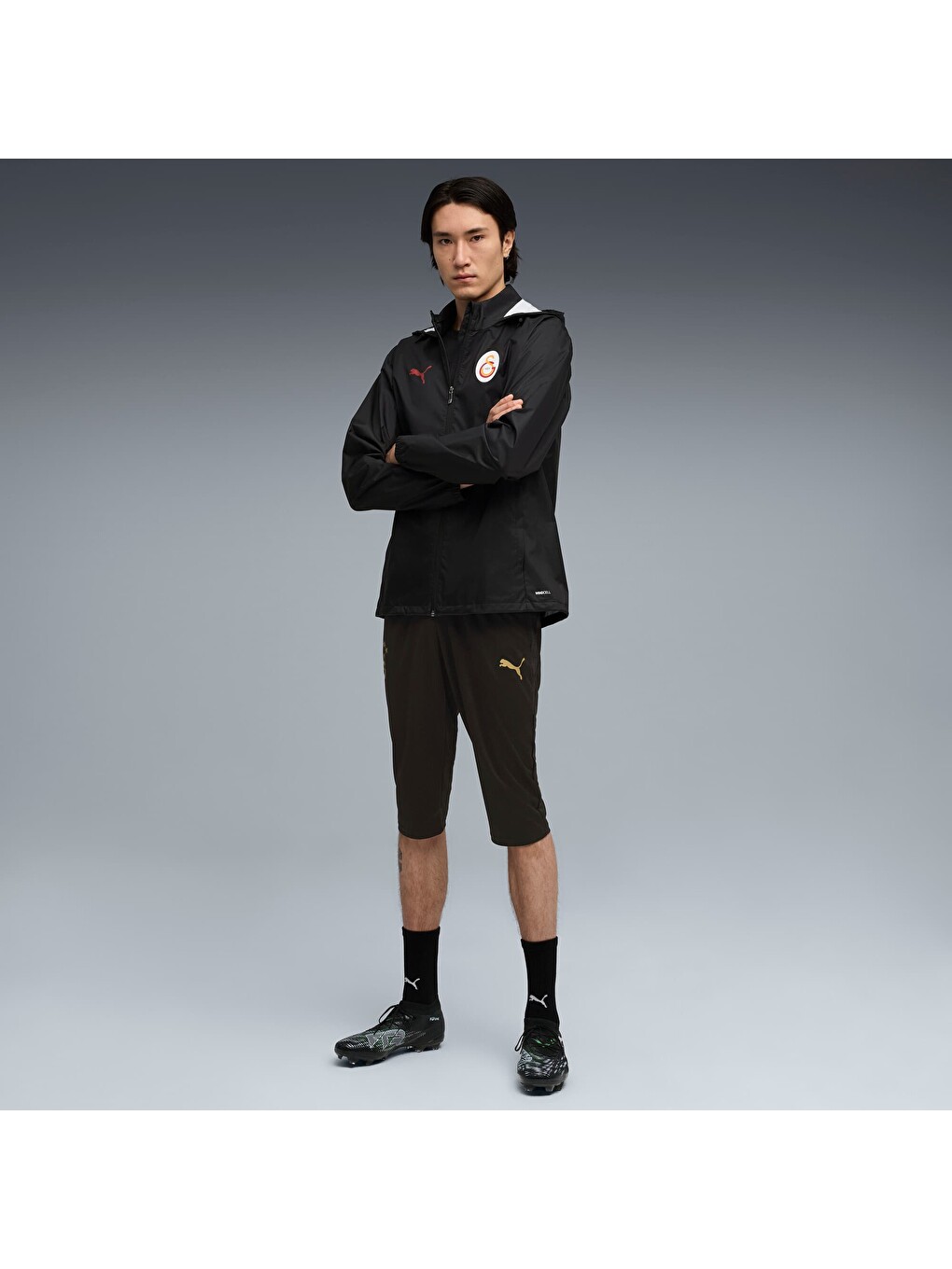 Siyah GALATASARAY Erkek Fermuarlı Sweatshirt-3