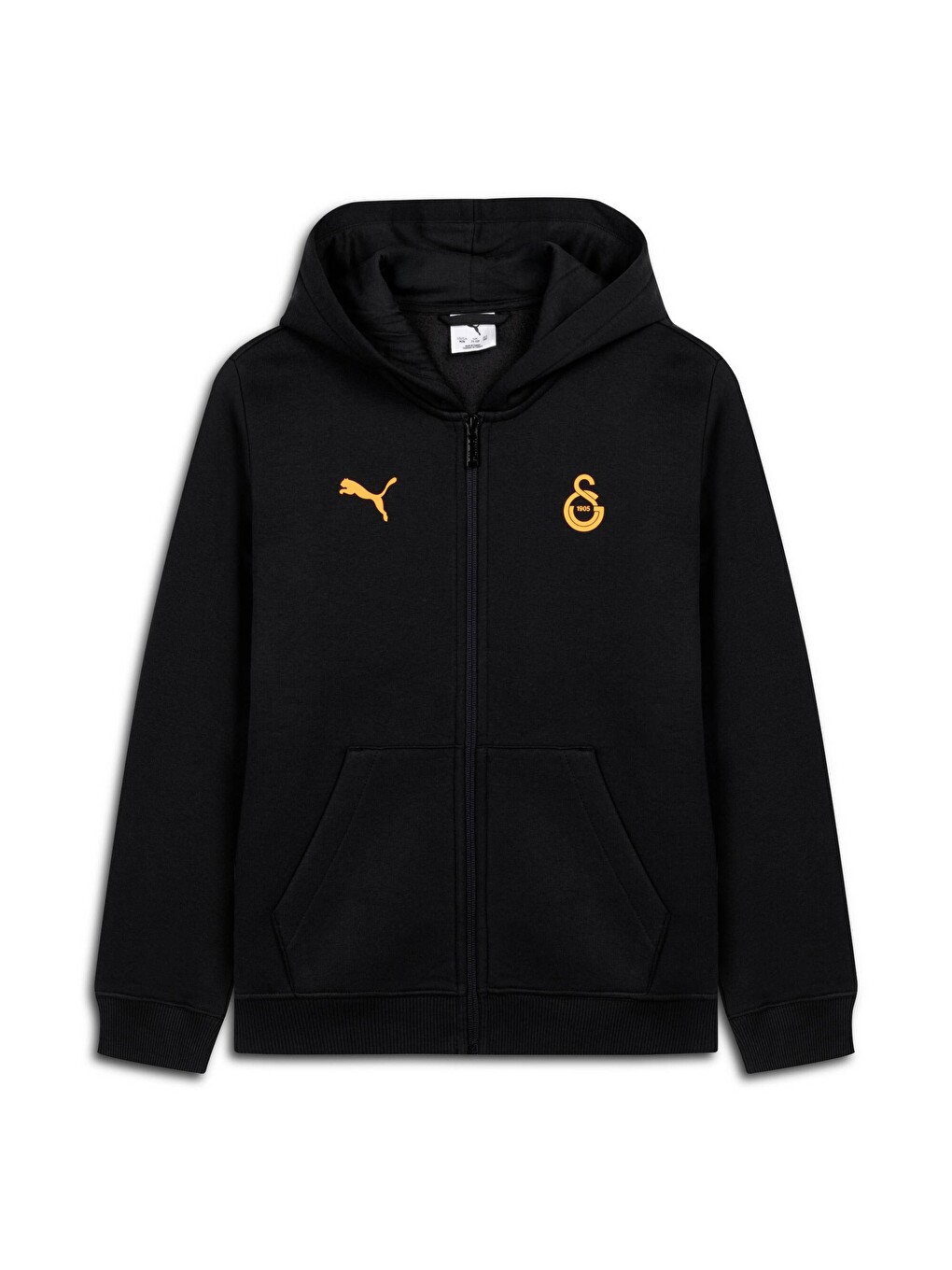 Siyah GALATASARAY FtblESSENTIALS Genç Kapüşonlu Fermuarlı Sweatshirt