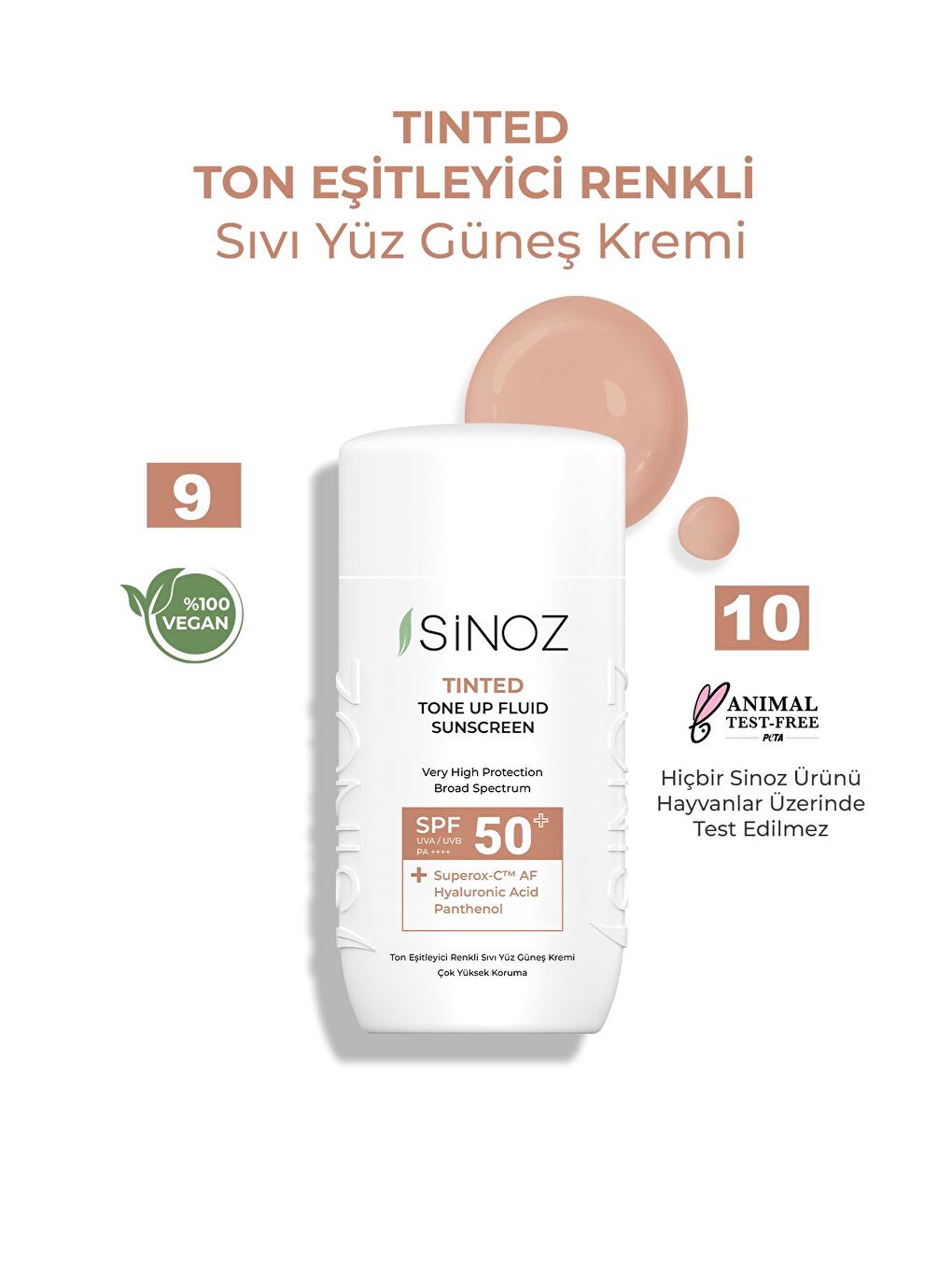 SPF 50+ Tinted Sıvı Güneş Kremi - Yeni Nesil Güneş Filtreleri ile Hibrit Formül 50 ml-2
