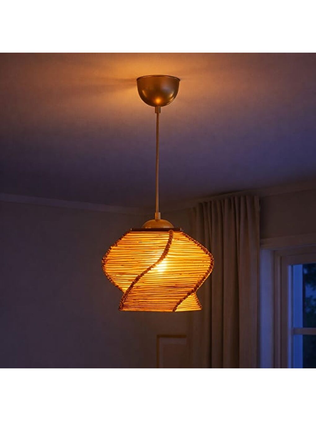 Kahverengi Evidea Lighting Avari Tekli Sarkıt - Eskitme - 16x16x20 cm-5