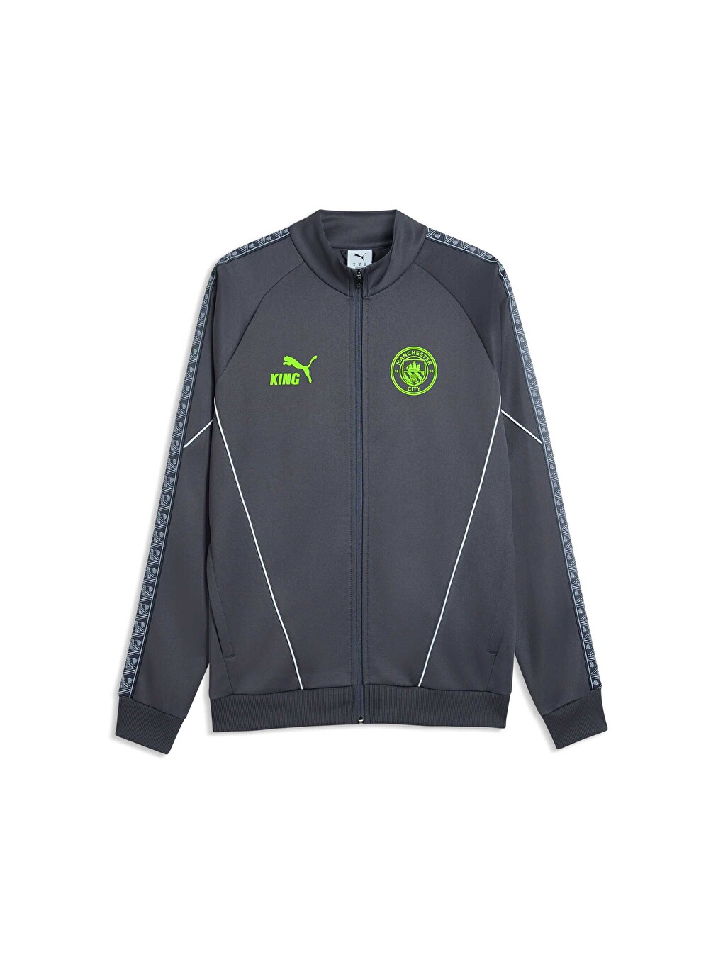 Gri Manchester CITY KING Anthem Erkek Fermuarlı Sweatshirt