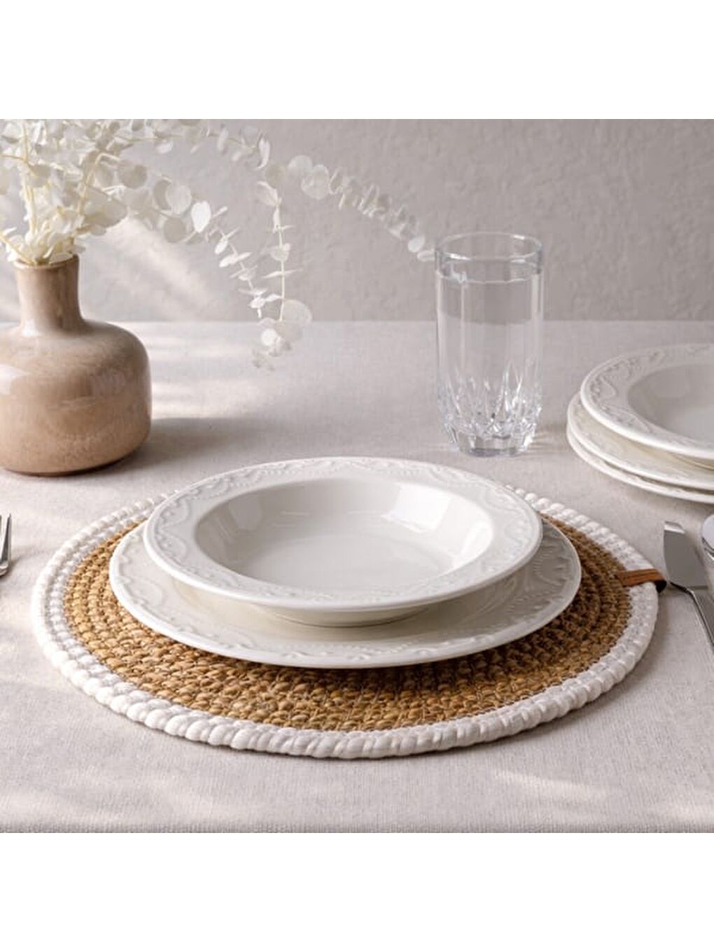 Soft Ruby Amerikan Servis - Bej - 33x33 cm-6