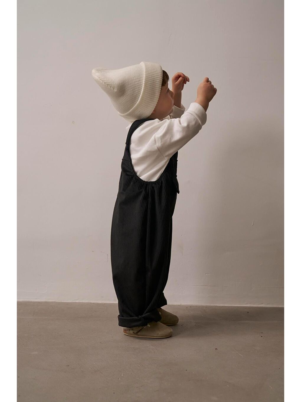 Siyah Childhood Velvet Çocuk Salopet Tulum-8