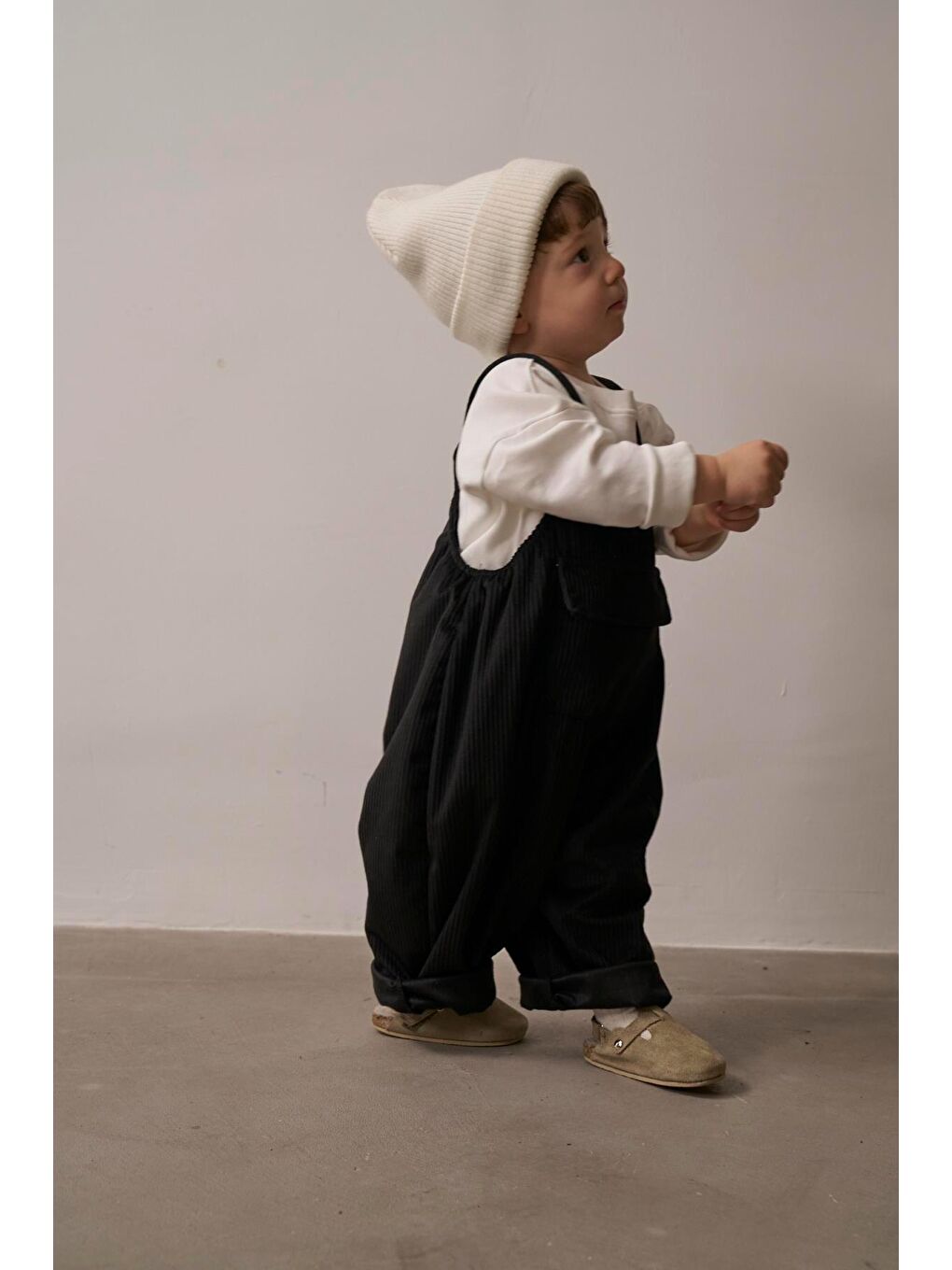 Siyah Childhood Velvet Çocuk Salopet Tulum-9