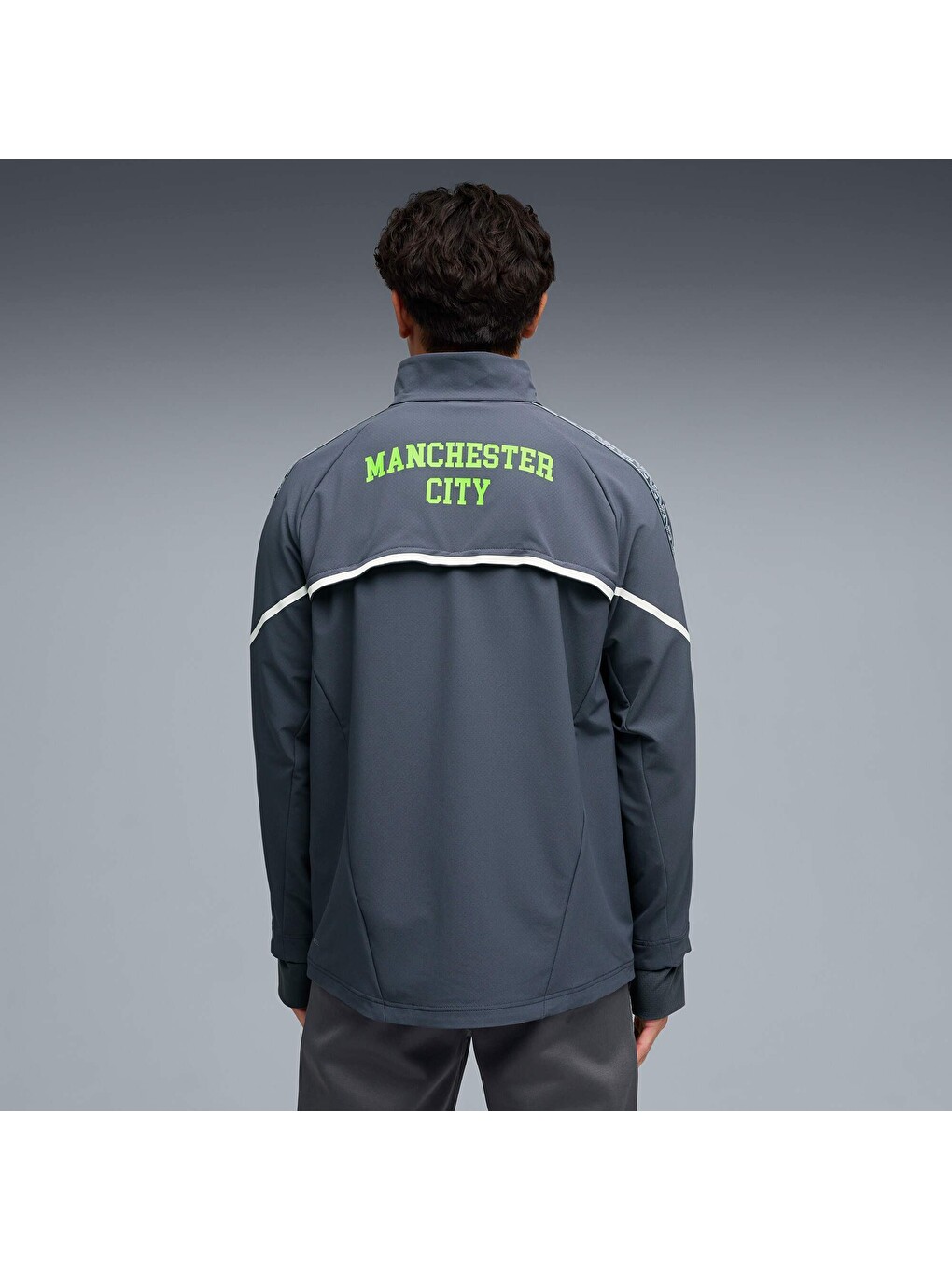 Gri Manchester CITY KING ULTIMATE Anthem Erkek Fermuarlı Sweatshirt-2