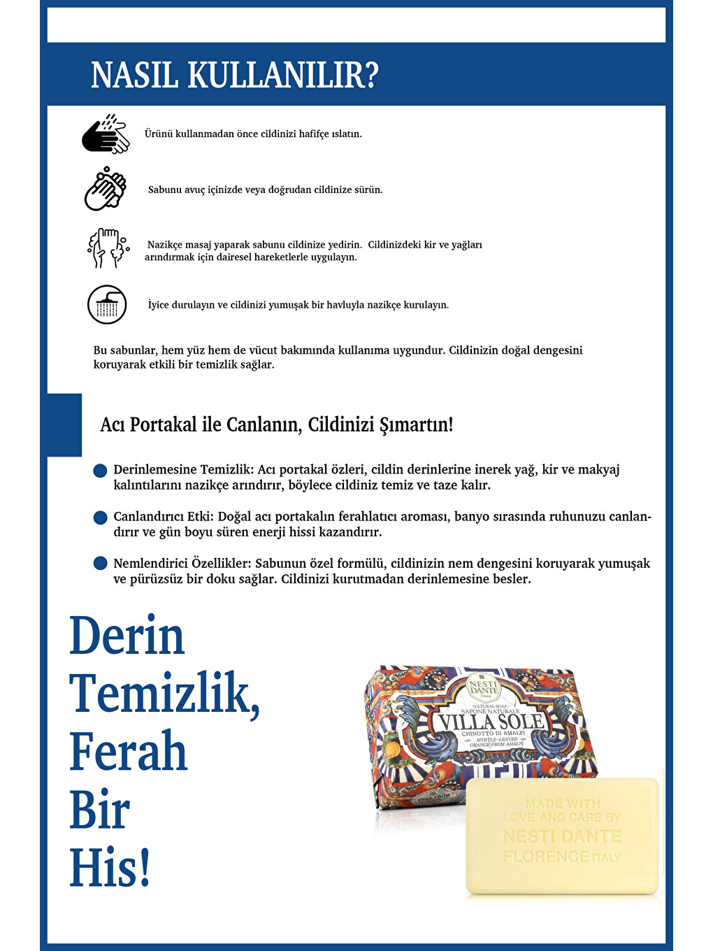 Villa Sole Chinotto Di Amalfi Katı Sabun 250 gr | Acı Portakal Özü | Antioksidan | Banyo Sabunu-3
