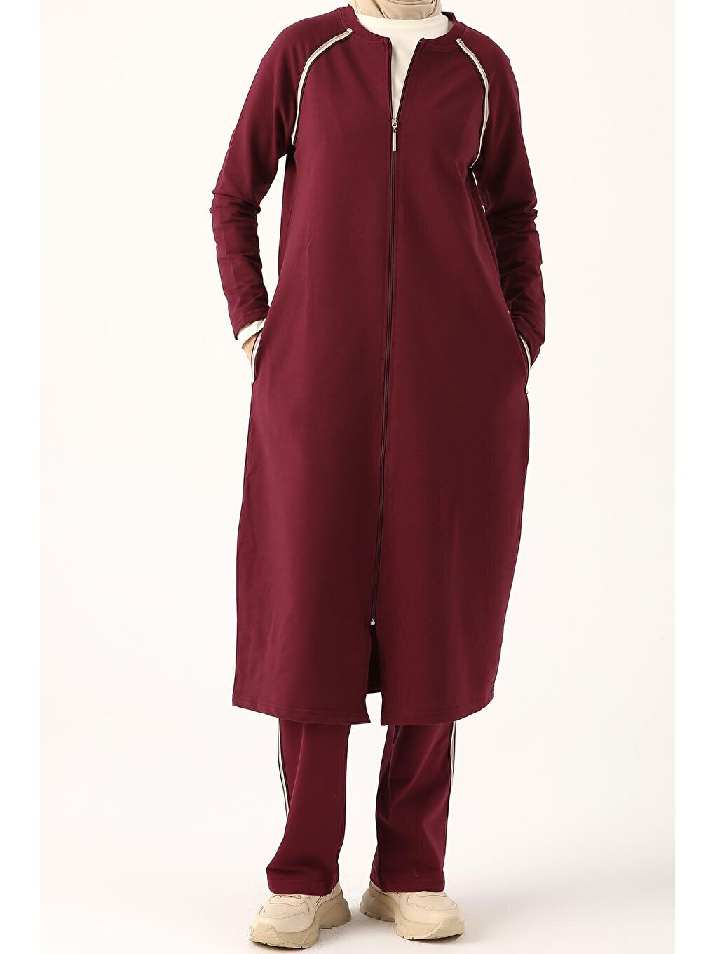 Pembe Gül Kurusu Reglan Kol Eşofman Takımı-1