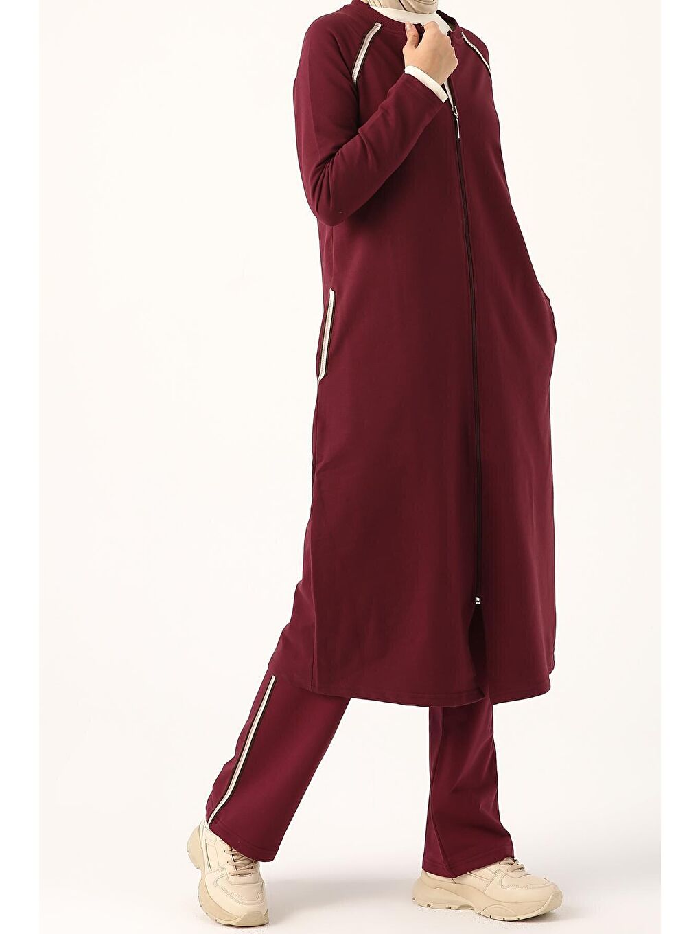 Pembe Gül Kurusu Reglan Kol Eşofman Takımı-2