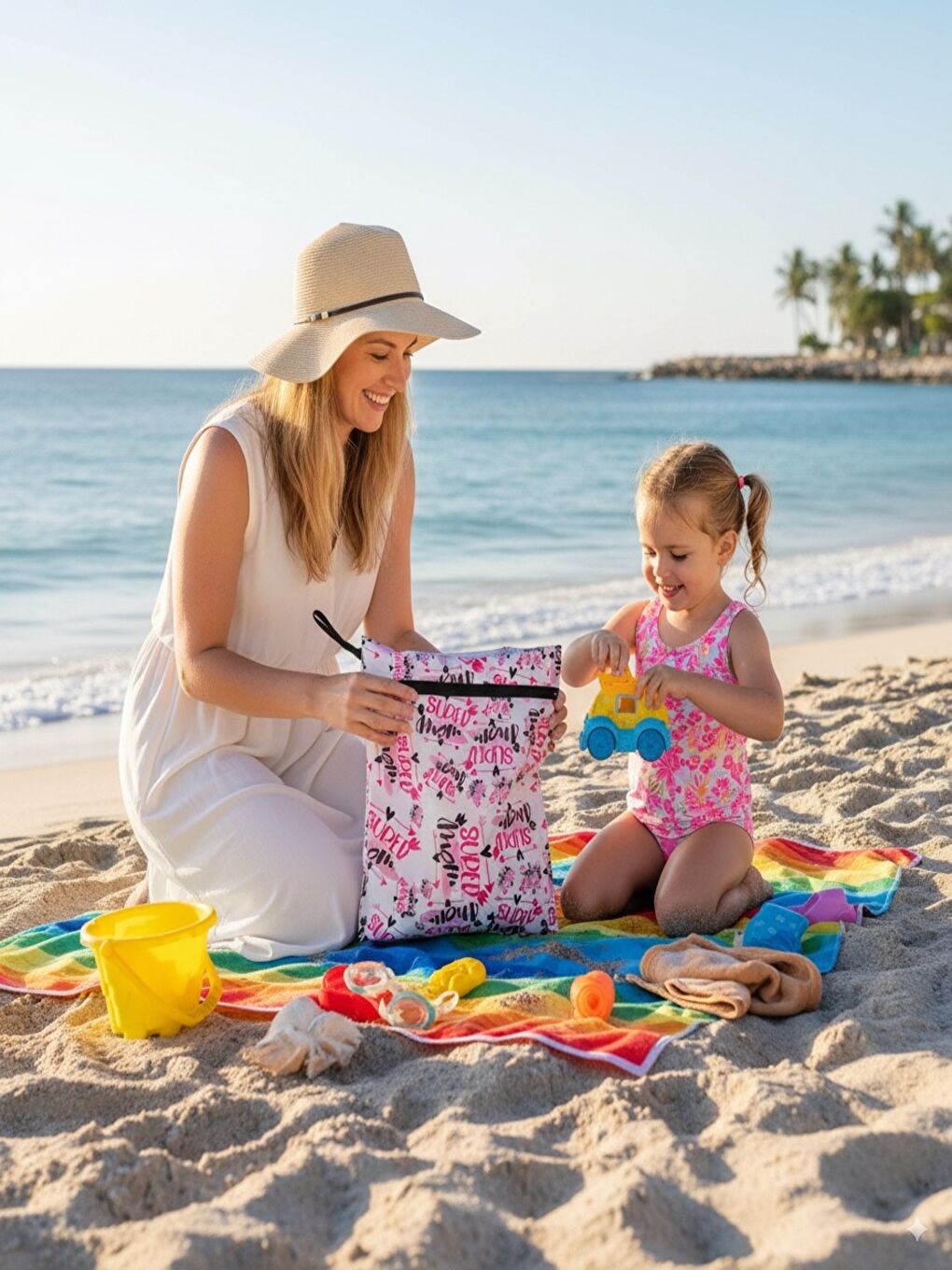 Karışık 2 Adet, 37x30 cm, Mom ve Zoo Desen, Sıvı Geçirmeyen Çok Amaçlı Çanta, Ekonomik Set, Yıkanabilir-8