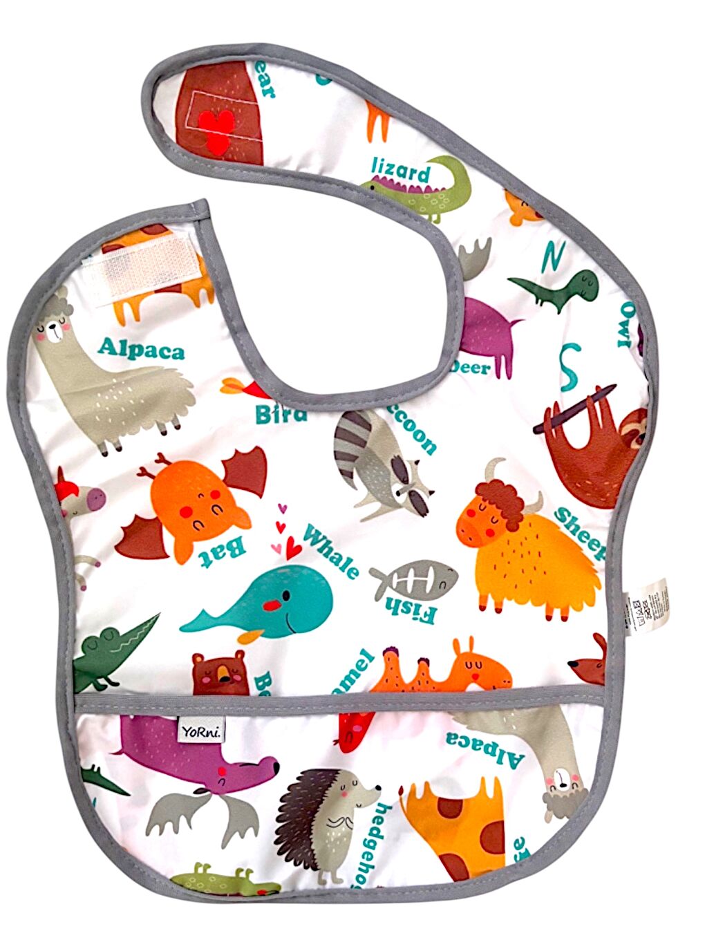 2 ADET, Ekonomik SET, 6-24ay, Zoo ve Sea, Kolsuz, Sıvı Geçirmeyen, Cepli, Cırtlı Mama Önlüğü, Önlük-6