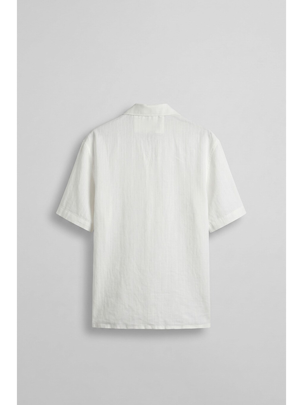 Erkek Boxy Fit Lyocell Kumaş Kimono Gömlek Beyaz-1