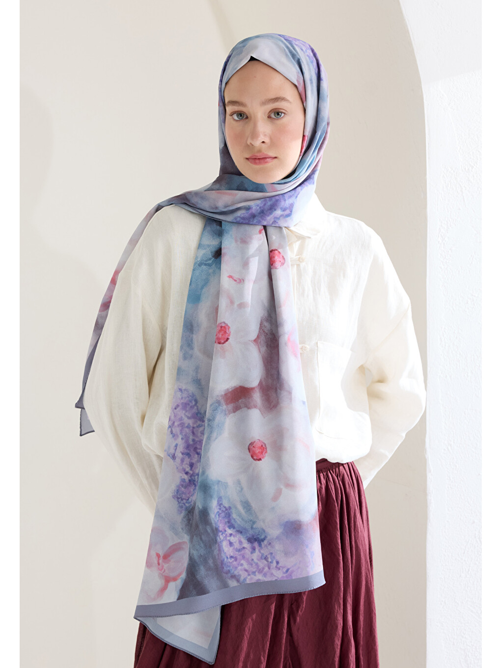 Pembe Blaır Desen Şal Gülkurusu-8