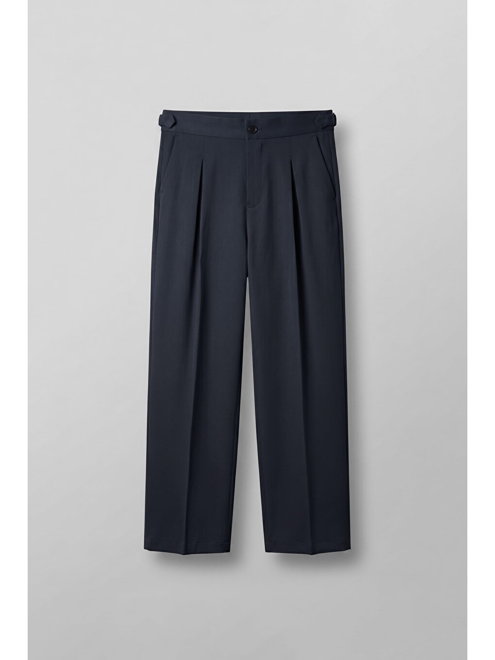 Erkek Süper Baggy Pileli Geniş Paça Gabardin Pantolon Lacivert